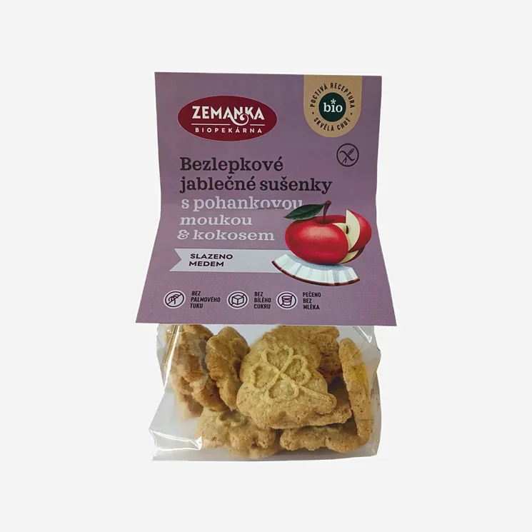 Bezlepkové pohánkovo jablčné sušienky s kokosom BIO