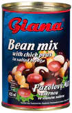 Giana Fazuľový mix s cícerom v slanom náleve 425 ml