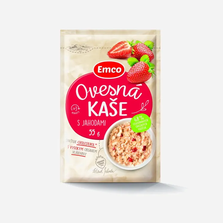 Ovsená kaša s jahodami