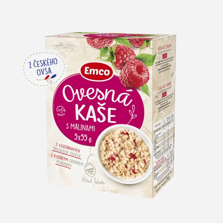 Ovsená kaša s malinami 5x55 g