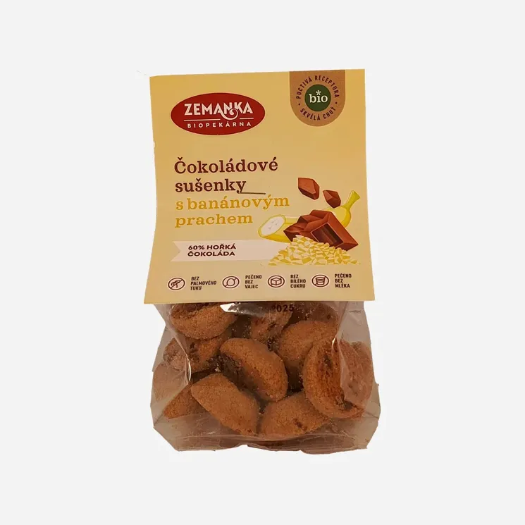 Sušienky s čokoládou a banánovým prachom BIO