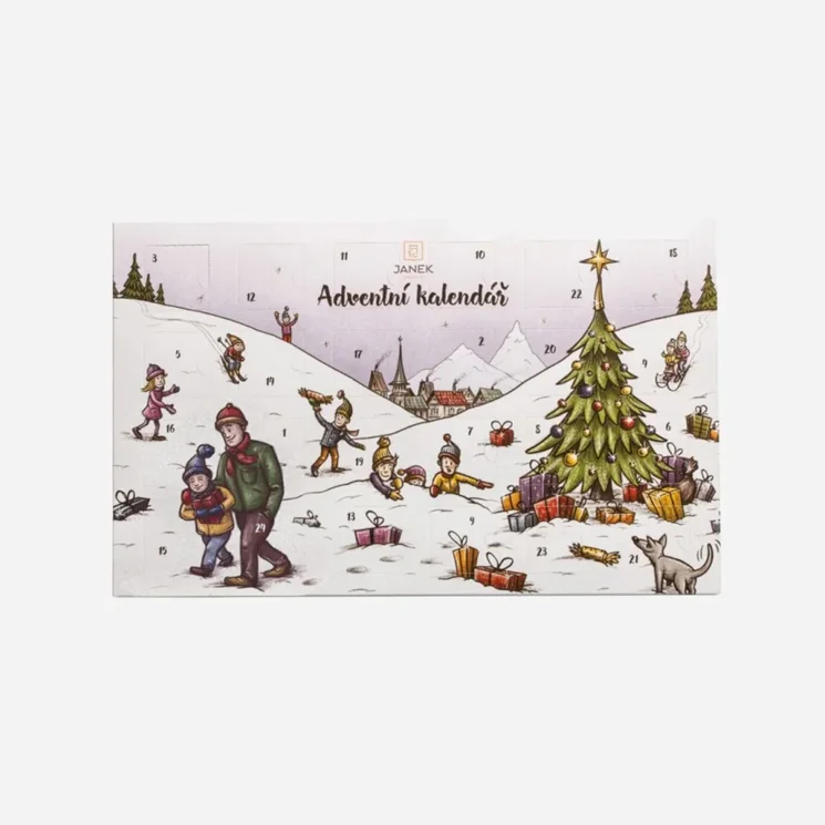 Tradičný detský čokoládový adventný kalendár - mliečna čokoláda