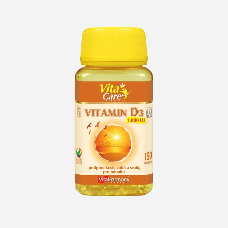 Vitamín D3 1000 mj 25 mikrogramov 150 kapsúl