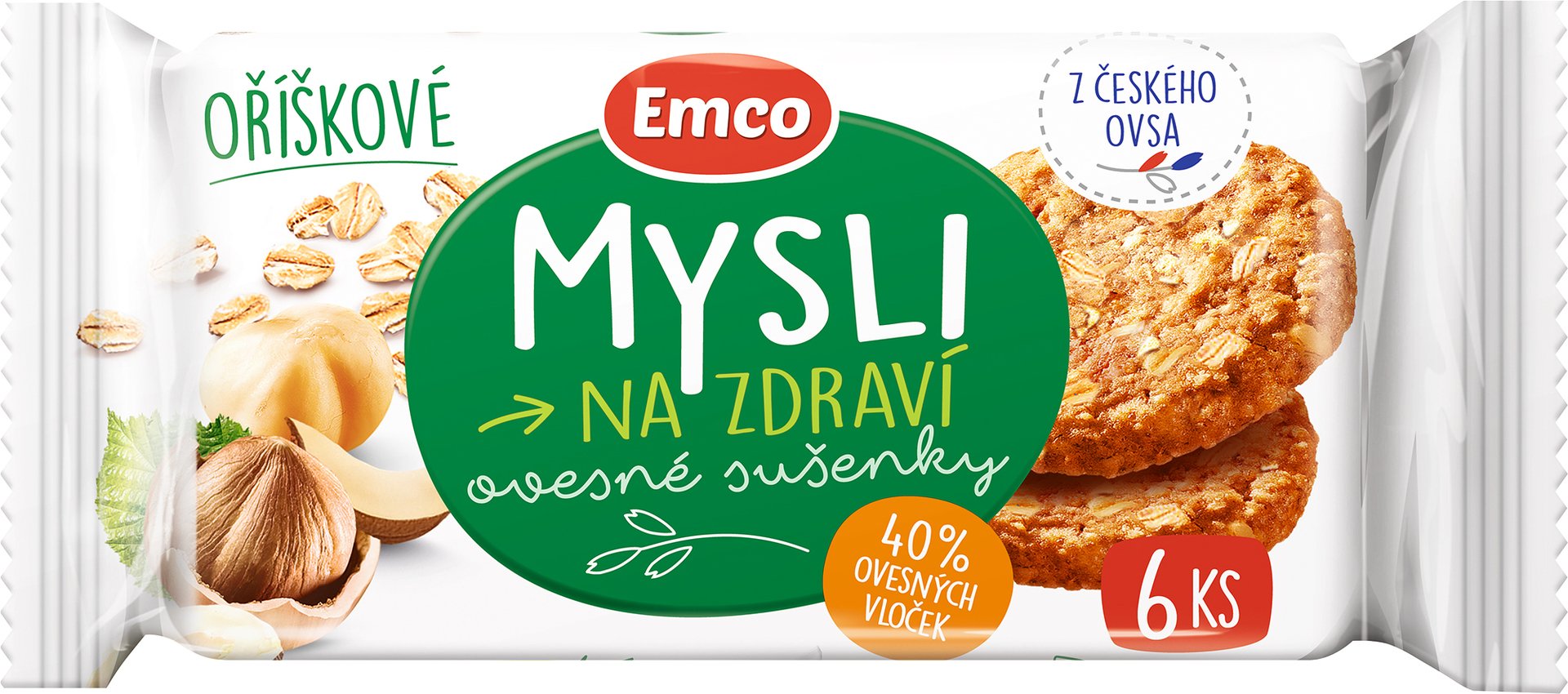 Emco Mysli Ovsené sušienky orieškové 60g