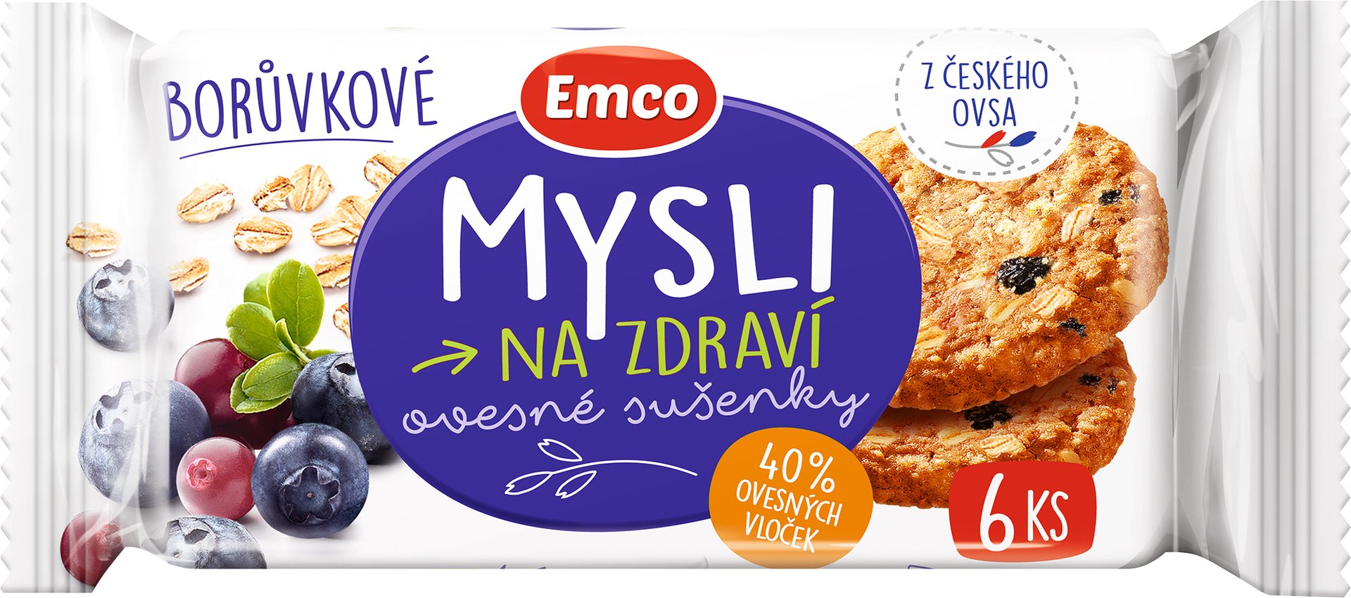 Emco Mysli Ovsené sušienky čučoriedka 60g