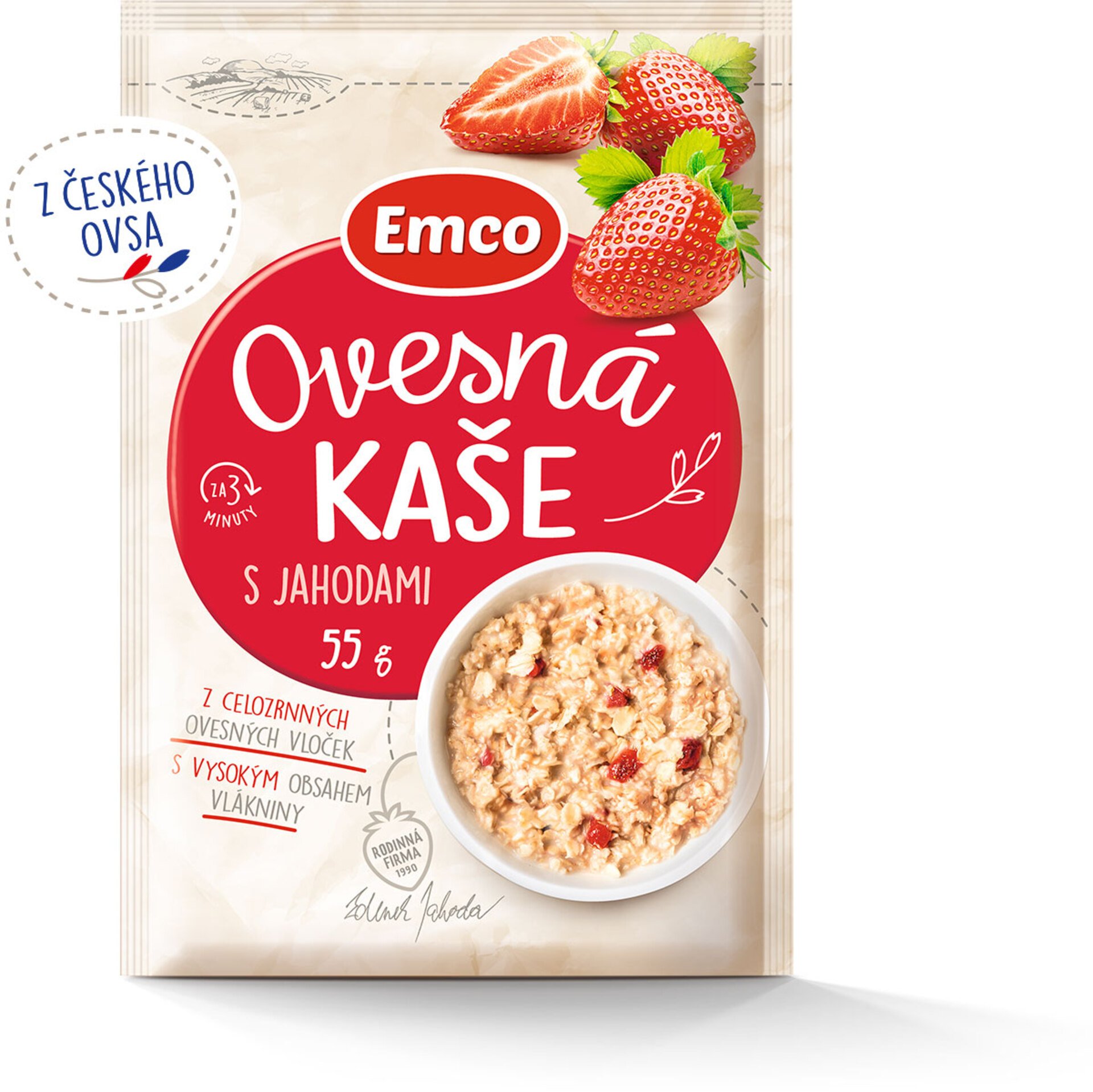 Emco Ovsená kaša s jahodami 55 g