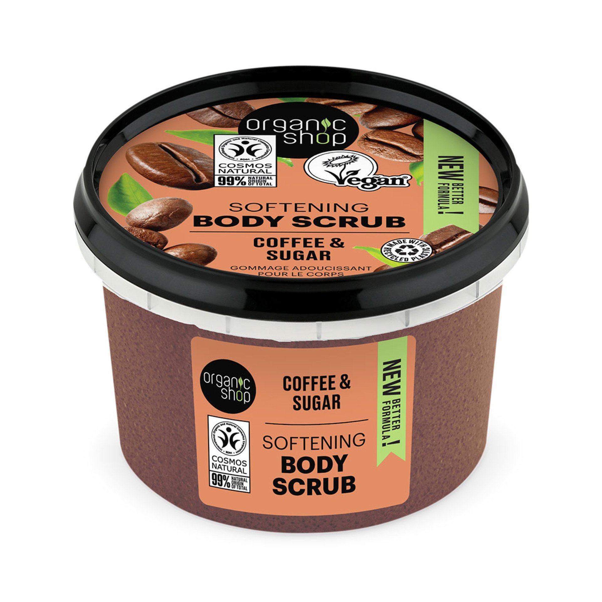 Organic Shop Zjemňujúci telový peeling káva a cukor 250 ml