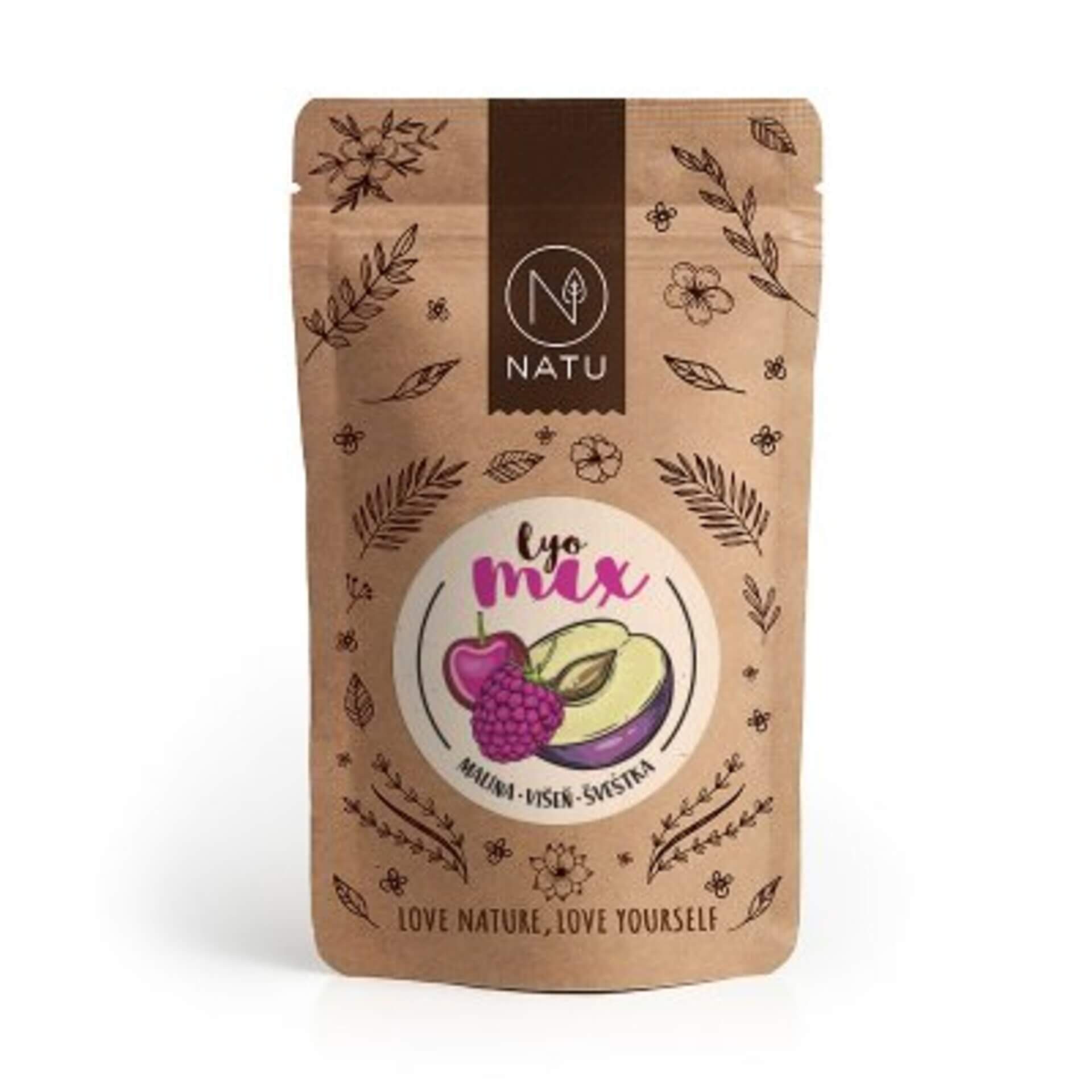 Natu lyo Mix malina & višňa RAW 35 g