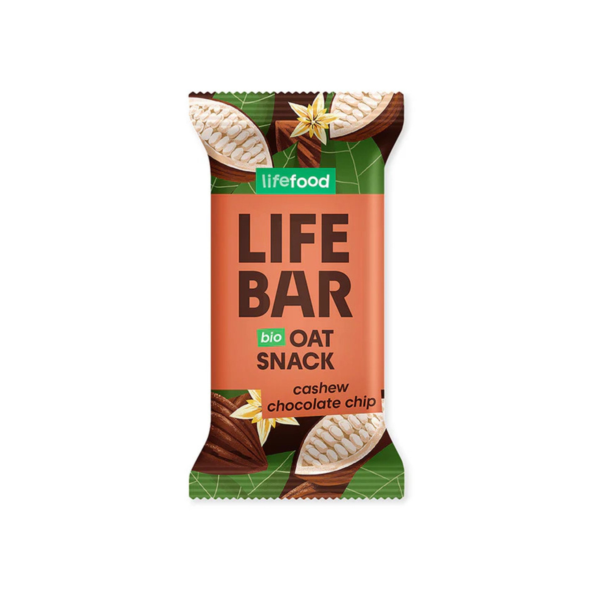 Lifefood Lifebar Oat snack s kúskami čokolády BIO 40 g