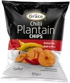 Grace Bezlepkové chipsy zo zelených banánov plantain chilli 85 g