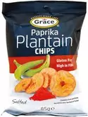 Grace Bezlepkové chipsy zo zelených banánov plantain paprikovej 85 g