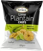 Grace Bezlepkové chipsy zo zelených banánov plantain s limetkou 85 g
