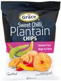 Grace Bezlepkové chipsy zo zelených banánov plantain sweet chilli 85 g