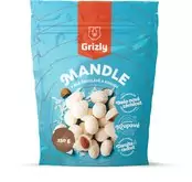 GRIZLY Mandle v bielej čokoláde s kokosom 250 g