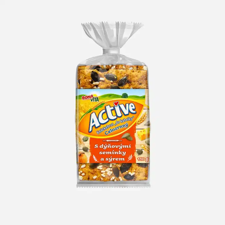 Knäckebrot "do kabelky" celozrnný s tekvicovými semienkami a syrom